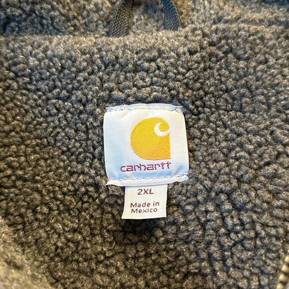 Carhartt Gray Sherpa Lined Full Zip Stand Up Collar Mens 2XL NexGen Embroidery - Picture 3 of 10